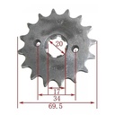 CORONA Y PIÑON MOTOMEL SKUA 200/250/TRIAX150/DAKAR200 (50x16) DORADA STD