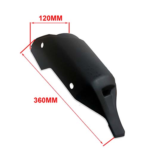 PROTECTOR ESCAPE SILECIADOR YAMAHA FZ 16 (E4718) Y OTRAS COLOR NEGRO MATE PLASTICA VC (946)