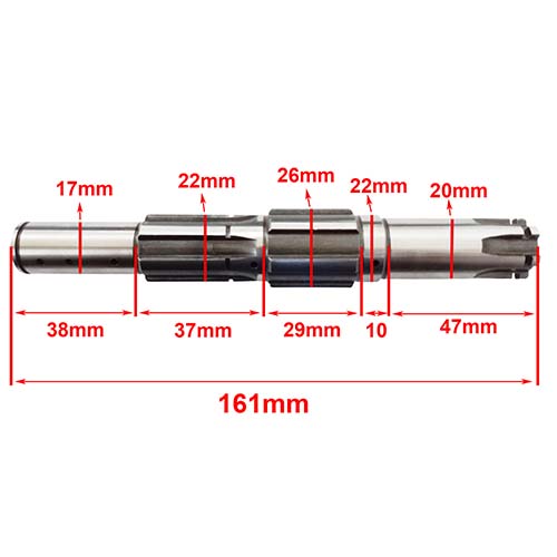 EJE SECUNDARIO (ESTRIA FINA DE PIÑON = YBR/ XTZ-K) YAMAHA 125 XTZ E/ ED/ K (4T) CREUSO (7043-000)