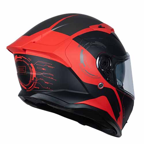 CASCO H153 FORCE TECHNO - MATT BLACK/RED XL ORIGINE