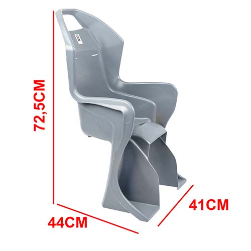 SILLA NIÑOS TRAS. BICI MAX. 20KG. C/ REFRACTARIO TRASERO GRIS C/KIT DE INSTALACION PLASTICA VC (1061G)