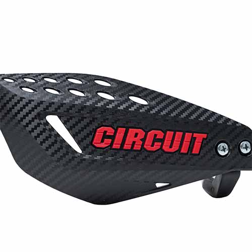 CUBRE MANO VECTOR CARBONO/ROJO FLUO (JGO) CIRCUIT PM061-2DA