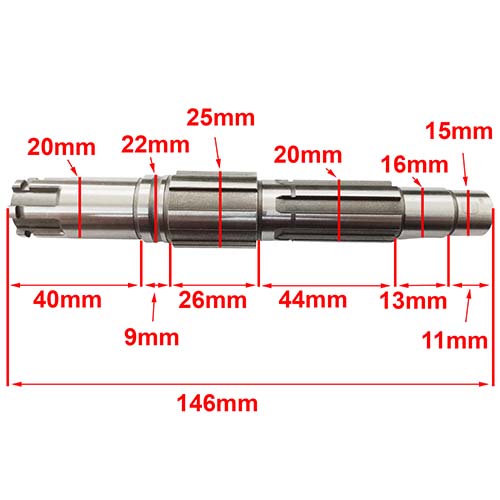 EJE DE PIÑON HONDA XLR/ZANELLA RX150/MOTOMEL CG150 STD