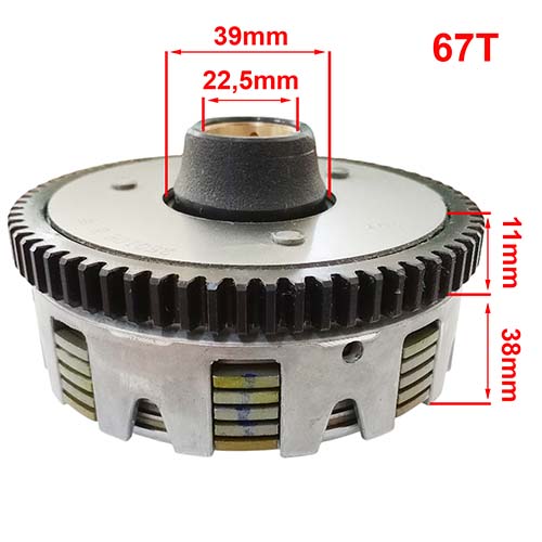 EMBRAGUE COMPLETO YAMAHA CRYPTON T105 (CANASTA + CAMPANA INTERIOR) STD