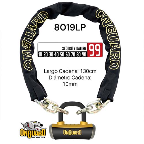 LINGA 8019LP MASTIFF 130cmX10mm (CERRADURA CON CANDADO) ONGUARD