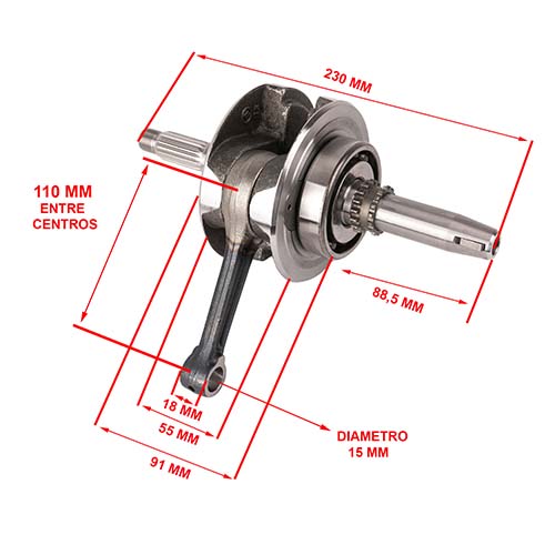 CIGUEÑAL COMPLETO MOTOMEL SKUA 250 FULL / XMM 250 MOTOR CADENERO OEM