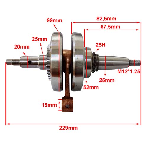 CIGUEÑAL COMPLETO YAMAHA XTZ 125 STD
