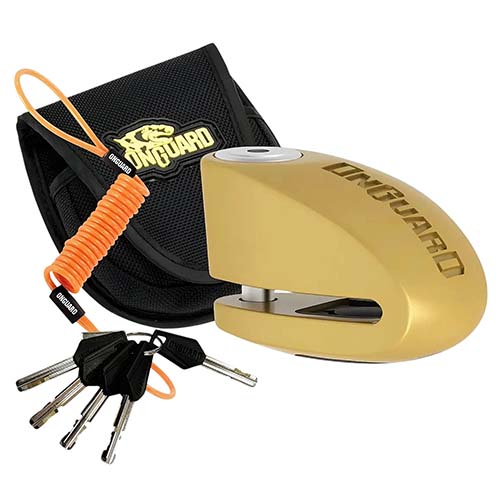 TRABA DISCO CON ALARMA 120DB 8260 6mm DORADO ONGUARD