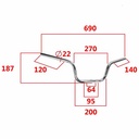 MANUBRIO HONDA CB 125F TWISTER STD