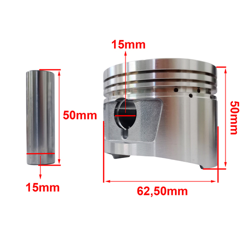 KIT PISTON ZANELLA RX150 62mm (0.50) STD