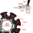 ESTATOR YAMAHA YBR 125 00/01 (7 BOBINAS) STD