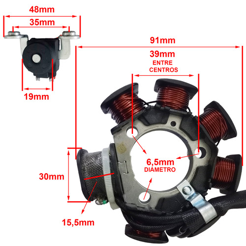 ESTATOR YAMAHA YBR 125 00/01 (7 BOBINAS) STD