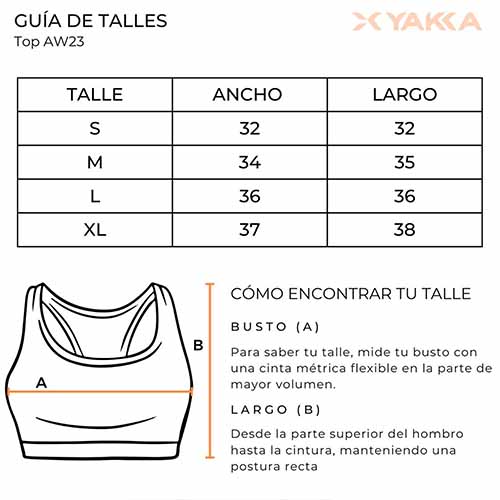 TOP DEPORTIVO FEARLESS TALLE M YAKKA (3011)