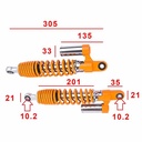 AMORTIGUADOR UNIV. AMARILLO L1 C/GAS 125/150CC 33.5cm (JGO) STD EXCLU