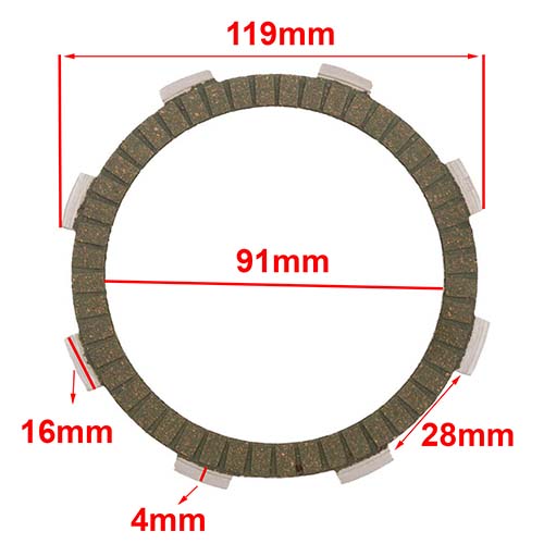 DISCO DE EMBRAGUE HONDA CG TITAN 2000/TODAY/STORM/CB150 INVICTA (5PCS) STD