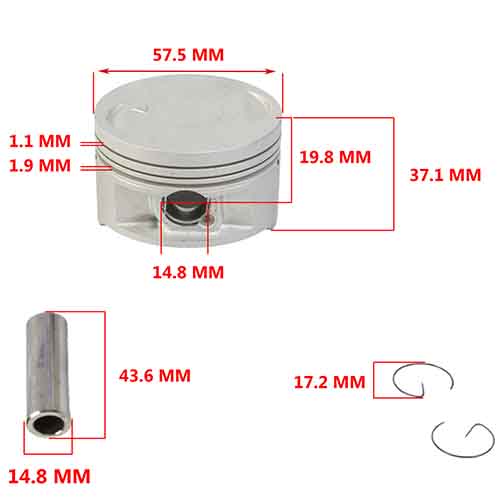 KIT PISTON YAMAHA FZ16 (58mm) (STD) STD