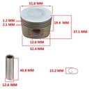 KIT PISTON CAB. PLANA (52.4mm) (STD) GILERA SMASH 110/MOTORES 110CC STD