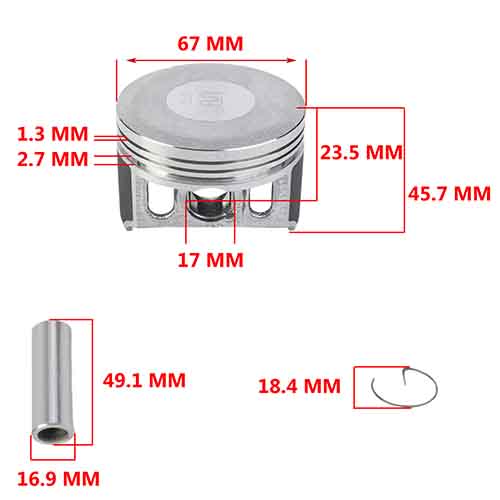 KIT PISTON BAJAJ ROUSER 220 67mm (STD) STD