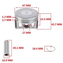 KIT PISTON BAJAJ ROUSER 220 67mm (STD) STD