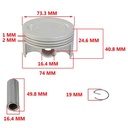 KIT PISTON YAMAHA YBR 250/YS 250/XTZ 250 74mm (STD) STD