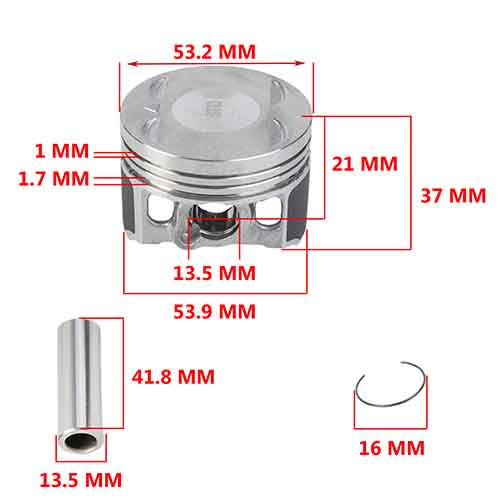 KIT PISTON BAJAJ ROUSER 135 54mm (STD) STD