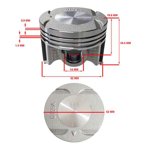 KIT PISTON BAJAJ ROUSER NS125 52mm (STD) STD