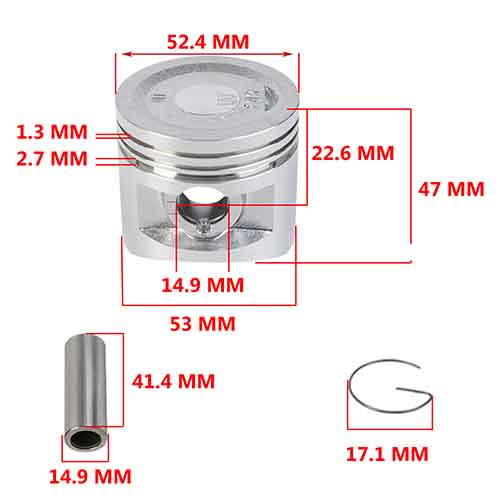 KIT PISTON MONDIAL 250/H.CB250/G.GMX250/HAWKER250/PAT250 53mm (STD) STD