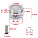 KIT PISTON MONDIAL 250/H.CB250/G.GMX250/HAWKER250/PAT250 53mm (STD) STD