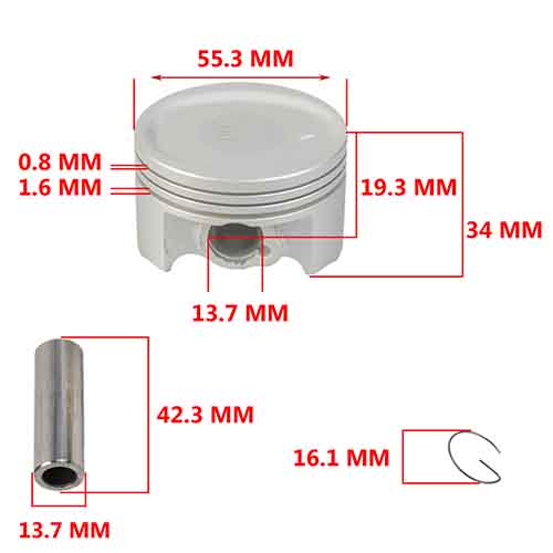 KIT PISTON BAJAJ BOXER 150 56mm (STD) STD