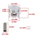 KIT PISTON CAB. PLANA (BIZ/WAVE 50mm) (STD) HONDA C100 BIZ/WAVE/SMASH STD