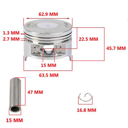 KIT PISTON HONDA XR/CBX200 BRASIL/DAKAR200 (VARILLERA) (STD) 63.5 STD