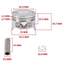 KIT PISTON HONDA XR/CBX200 BRASIL/DAKAR200 (VARILLERA) (STD) 63.5 STD