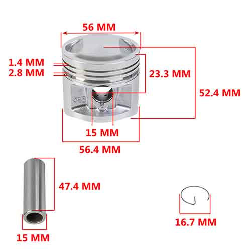 KIT PISTON HONDA STORM/CG 125 56.50 (STD) STD