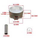 KIT PISTON BRAVA ELECTRA 150/MOTORES 150CC 62mm PERNO 13 (STD) STD