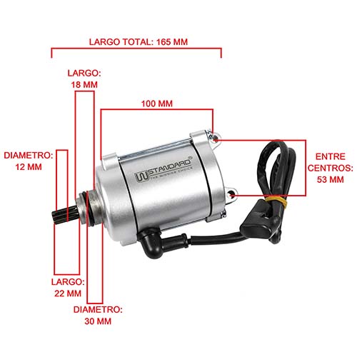 MOTOR DE ARRANQUE MOTORES 200CC CHINOS (9 DIENTES) STD