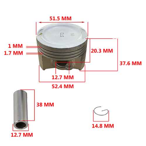 KIT PISTON HONDA XR125L CADENERO 52.4mm (P.13) (STD) STD