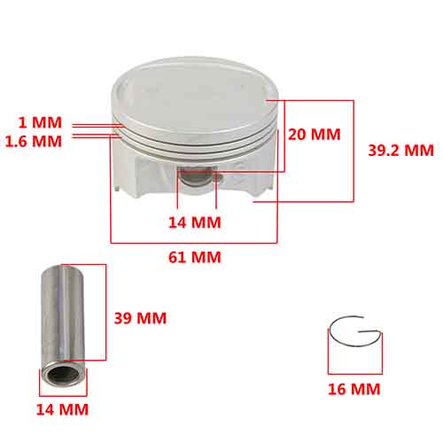 KIT PISTON HONDA CB190 R (61mm) (STD) STD