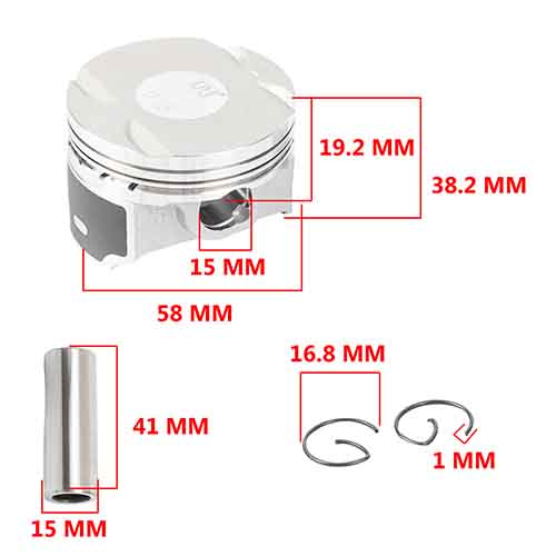 KIT PISTON BAJAJ ROUSER NS160 (58mm) (STD) STD
