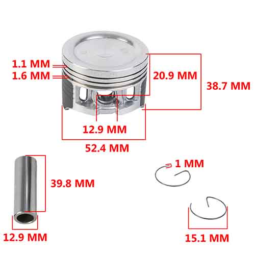 KIT PISTON HONDA C125 BIZ 52.4mm (STD) STD