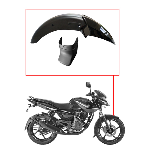 GUARDABARRO DEL. BAJAJ ROUSER 135 NEGRO (+ BABERITO) MTC