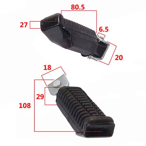 PEDALIN TRASERO YAMAHA YBR 125 C/BARRA (JGO) STD