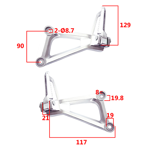 PEDALIN TRASERO HONDA CB190 R IZQUIERDO C/BARRA STD