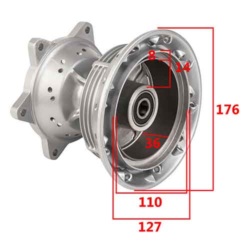MAZA TRASERA HONDA NXR125 BROS/XR125L STD