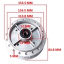 MAZA TRASERA GILERA SMASH 110 C/RULEMAN Y RETEN STD