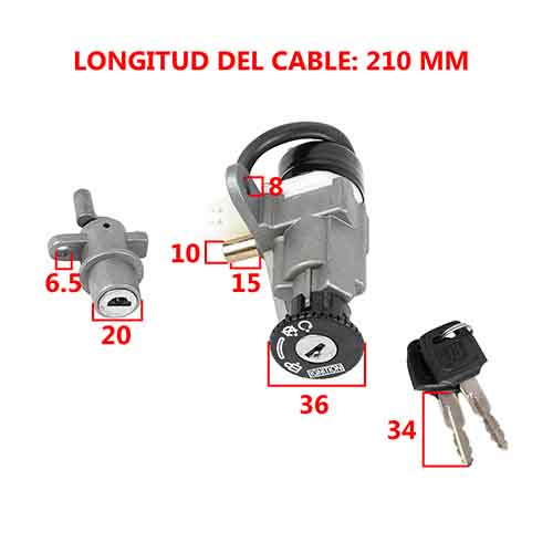 LLAVE DE CONTACTO ZANELLA ZB 110 (C/TRABA LATERAL) STD
