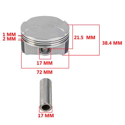 KIT CILINDRO + PISTON BAJAJ ROUSER NS200 (72mm) STD