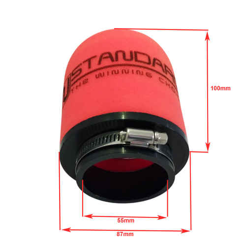 FILTRO DE AIRE COMPETICION CON RESORTE 55X86X100mm STD EXCLU