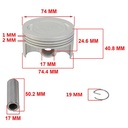 KIT PISTON YAMAHA YBR 250/YS 250/XTZ 250 74mm (0.50) STD