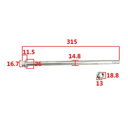 EJE DE RUEDA TRASERA BAJAJ PULSAR/ROUSER 220CC STD