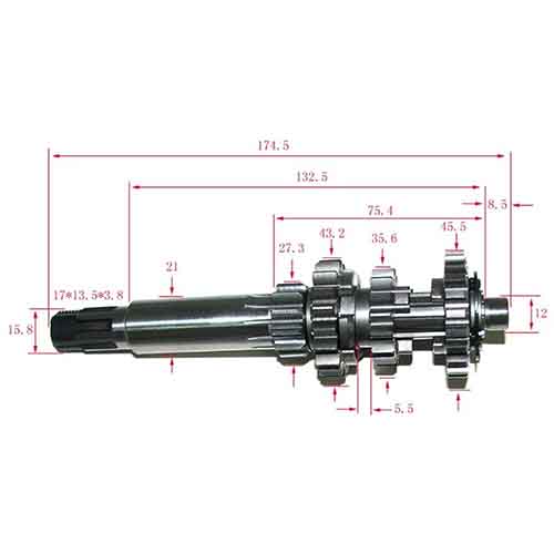EJES Y ENGRANAJES DE CAMBIO SUZUKI AX100 STD